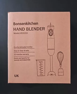 Handheld Stick Blender 3 In 1 Blender- BonsenKitchen  HB3202 - Brand New • £15.99