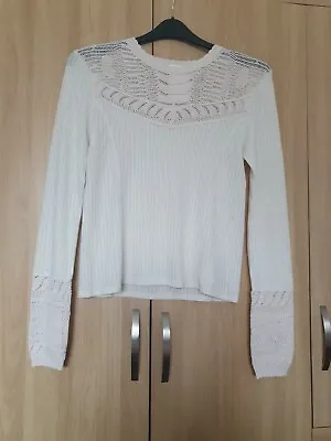 £20 • Buy Free People Lightweight Sand Jumper With Crochet Style Detailing Size Med Uk 10