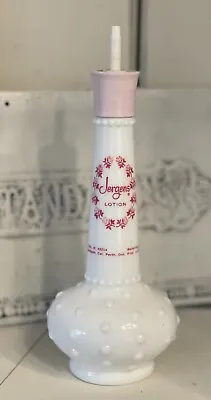 Vintage Jergens Lotion Pump Bottle Genie Shape Milk Glass Hobnail Glass 60’s • $12.95