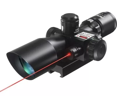 2.5-10x40E Rifle Scope Dual Illuminated Mil-dot Reticle Tactical Red Laser Sight • $49.99