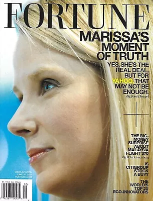 £5.97 • Buy Fortune Magazine Marissa Mayer Malaysia Flight 370 Top 25 Eco Innovators 2014