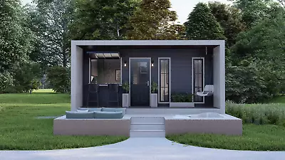 Custom Modern European House Plan 2 Bedroom 1 Bathroom & Free CAD For Blueprints • $25