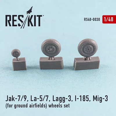 Wheels Set Jak-7/9 La-5/7 Lagg-3 I-185 MiG-3 Scale 1/48 Reskit RS48-0030 • $8.99