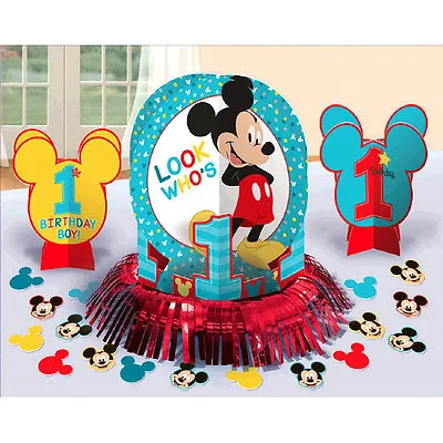 Baby Mickey Mouse 1st Birthday Party Table Decoration Kit Centerpiece First 23pc • $12.99