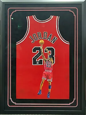 Michael Jordan Signed Autographed And Hand Painted Framed Jersey JSA & Beckett. • $14999.99