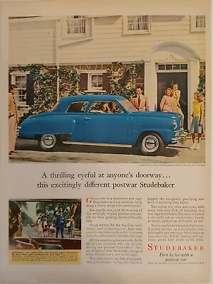 1947 Vintage Studebaker Print Ad. Blue Car. Post World War II • $8.99