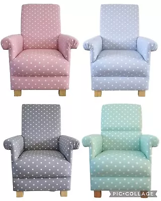 Adult Armchairs Clarke Dotty Spot Fabric Chairs Spotty Polka Dots Accent Small • £209.99