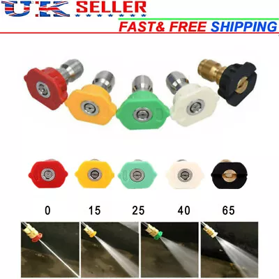 £7.89 • Buy 5X 1/4'' Quick Connect  High Pressure Power Washer Spray Nozzle Tips Connector