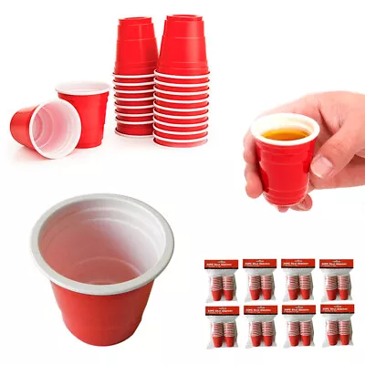 160 Mini Red Cup 2oz Hard Plastic Disposable Jelly Shot Glasses Party • $13.20