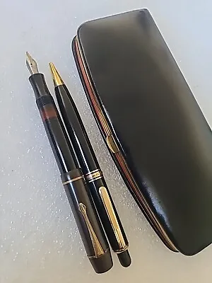 Very Rare Antique Montblanc Set Khaki Celluloid Fountain Pen & 172 M Pencil Ok • $999