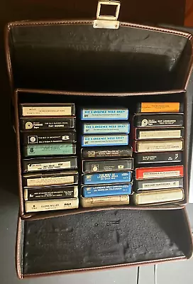 Vintage Lot Of 24 8-Track Tapes / Cassettes With Marsand Leather Storage Case • $7.50