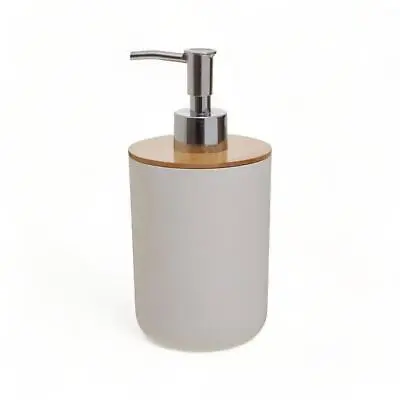 White Bamboo Lotion Dispenser Eco-Friendly Hand Wash Moisturizer Pump Bathroom • £17