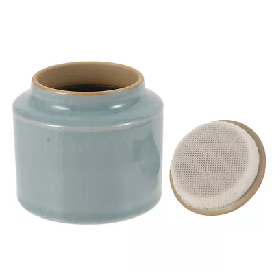 Vintage Blue Ceramic Tea Storage Jar • £12.65