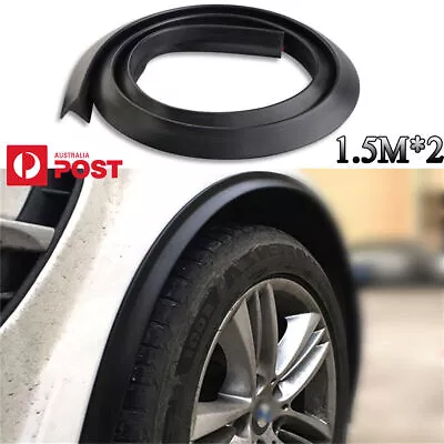 2Pcs 150cm Universal Black Rubber Car Fender Flare Wheel Eyebrow Protector Strip • $26.89