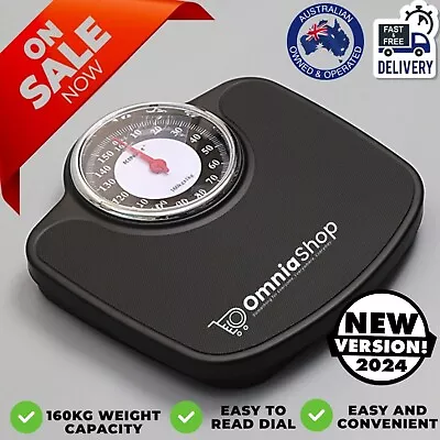 Mechanical Bathroom Scales 160KG Capacity Personal Body Weight Measurement Black • $78.97