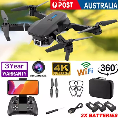 $50.99 • Buy 2023 RC Drone 4K HD Camera 3 Batteries Foldable FPV GPS 4G WIFI RC Quadcopter