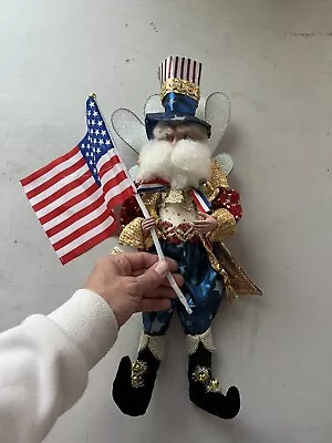 Mark Roberts Uncle Sam Fairy Elf Santa Patriotic Americana USA Flag Star 17” • $79.99