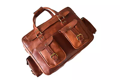 15 In Leather Briefcase Office Messenger Bag Laptop Satchel Pilot Shoulder Bags • $135.15