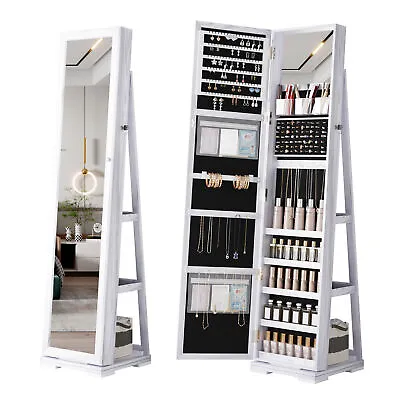 $141.54 • Buy Jewelry Armoire 360° Rotating, Jewelry Storage With Full-Length Mirror,Lockable
