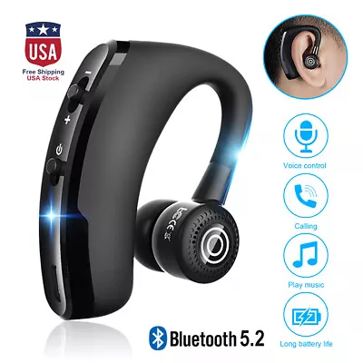 Wireless Bluetooth 5.2 Earpiece Headset Driving Trucker Earbuds Noise Cancelling • $9.99