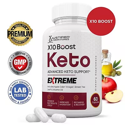 X10 Boost Keto ACV Extreme Pills 1675 MG Stronger Than Gummies Keto Support 1 Pk • $24.95