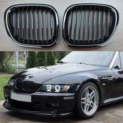 1996-2002 Shiny Black Kidney Hood Grilles For BMW Z3 Coupe • $56.86