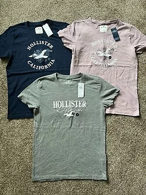 Hollister California Ladies Logo T-shirt Size S Pink Blue Grey New • $36.38