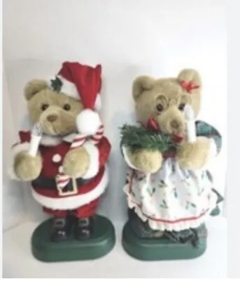 Mr. & Mrs. Santa Claus Musical Light Up Avon Bears  Please Read • $12