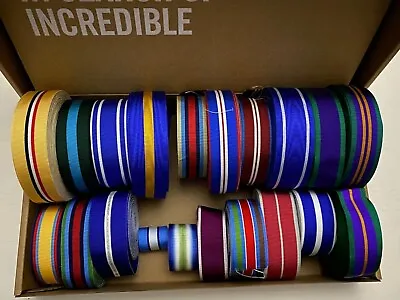 Medal Ribbons Full Size Sold By 10  Lengths - UK - UN - NATO - NI - GB - Jubilee • £1.75