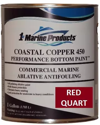 Coastal Copper 450 Multi-Season Ablative Antifouling Bottom Paint RED QUART • $52.88