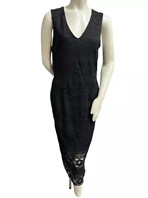 H And M Dress Womens Size Medium Black Floral Lace Sleeveless Lined New  • $27.49