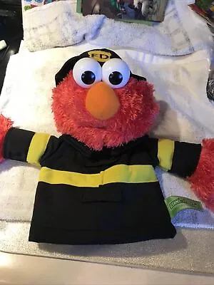 Sesame Street Gund Elmo Fire Fighter Puppet Stuffed Animal 11  Fireman • $7.50