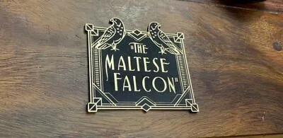 CUSTOM MALTESE FALCON STATUE DISPLAY PLACARD PROP (Gold Finish) STYLE B • $27.99