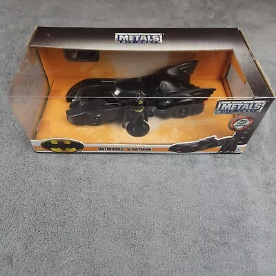 Jada Toys 1989 Batmobile & Batman Vehicle Hollywood Rides Figure Set 2022 • $26