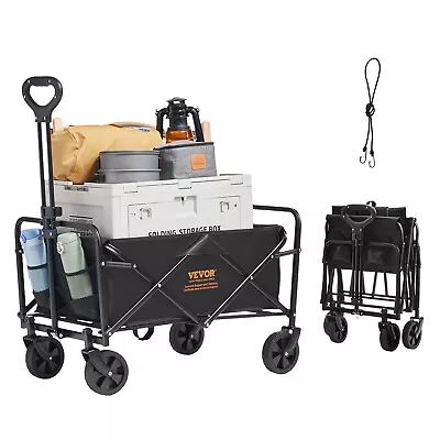 VEVOR Collapsible Folding Wagon 2 Cu.ft Beach Wagon Cart Heavy Duty 220 Lbs • $54.99