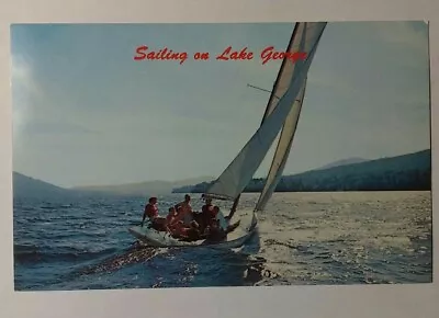 Lake George NY Sailing On.. Sailboat Souvenir Travel Vintage Postcard New York • $6.99