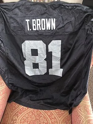 Vintage Oakland Raiders T. Brown #81 Football Jersey NFL Size 3XL Mens • $79.99