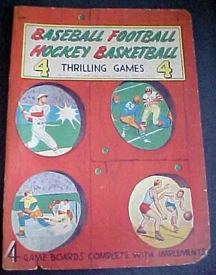 Vintage 1942 Samuel Lowe Baseball Football Hockey Basketball Game Unpunched • $45