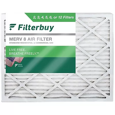 Filterbuy 20x25x2 Pleated Air Filters Replacement For HVAC AC Furnace (MERV 8) • $111.84