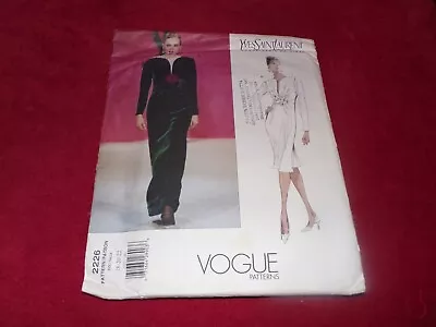 🌸 Vogue Paris Original #2226 - Yves Saint Laurent-ladies Gown Pattern 18-22 Ff • $56.99