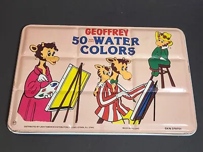 Vtg Rare Geoffrey 50 Water Color Paints Litho Tin Made In England • $79.99