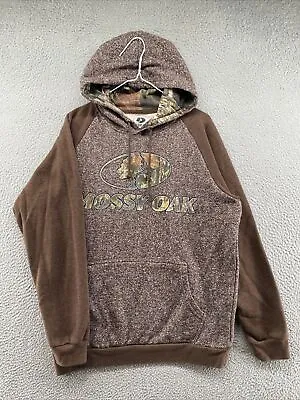 Mossy Oak Brown Hoodie Sweatshirt Graphic Camo Logo In Men’s Size Large • $13.99