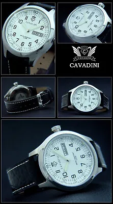 Aviator Observation Watch XXXL 47mm Cavadini Day/date Easy To Read 10B • $59.51