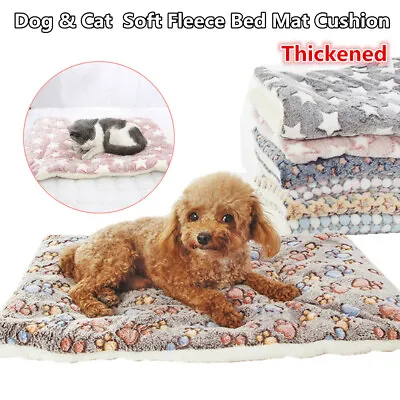 Pet Dog Bed Mat Self Warming Soft Flannel Pad Blanket Cat Bed Cushion Washable • $11.39