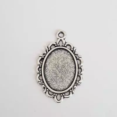 5pcs Blank Oval Pendant Trays Antique Silver Fit 17x13mm Bezel Setting B43612 • £3