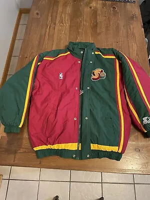 Vintage Seattle Sonics Puffer Starter Jacket Size Large Coat Supersonics *Rare* • $349.99