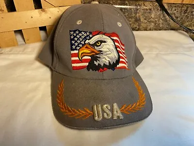 Monogrammed American Flag ~ Eagle ~ USA Adjustable Baseball Cap Hat • $2.99