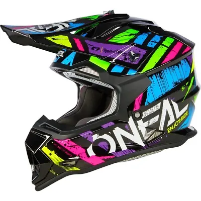 ONEAL 2023 2 SERIES GLITCH MULTI COLOUR ADULT MX HELMET ON0200185 Size X-Large • $149.99