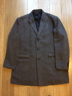 Next Men's Knee Length Grey Overcoat Size Xxl Pre Owned Good Condition • £25