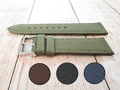 Premium Canvas Sailcloth Watch Strap Band Fabric Mens 18mm 20mm 21mm 22mm 24mm • £12.95